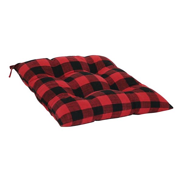 Food Network Red Black Buffalo Check Chair Pad