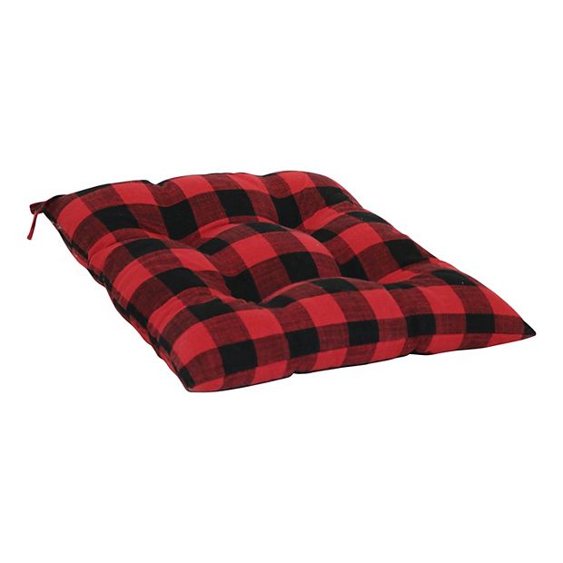 Burgundy Check Chair Pad