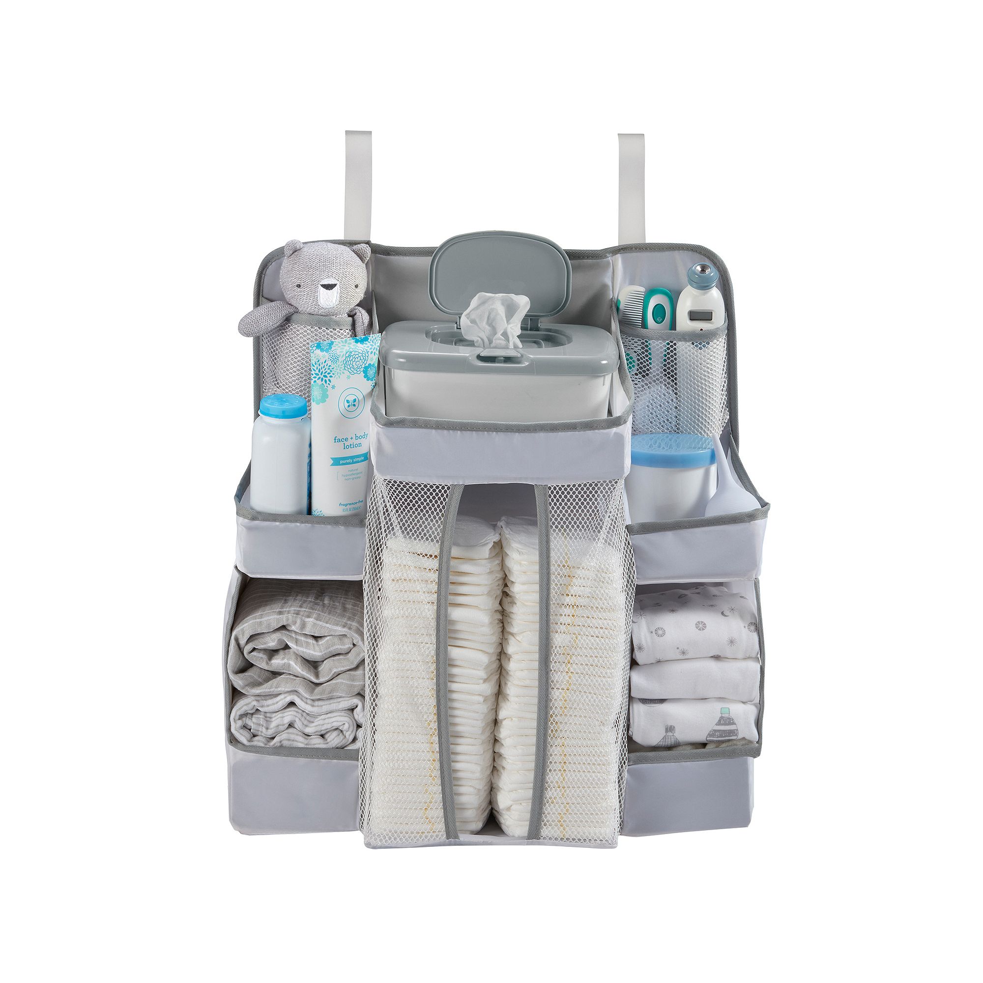 LA Baby Diaper Caddy & Nursery Organizer, White