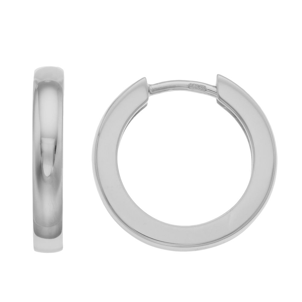 Sterling Silver Hinged Huggie Hoop Earrings with Luxurious Gold Vermeil Finish - 15mm
