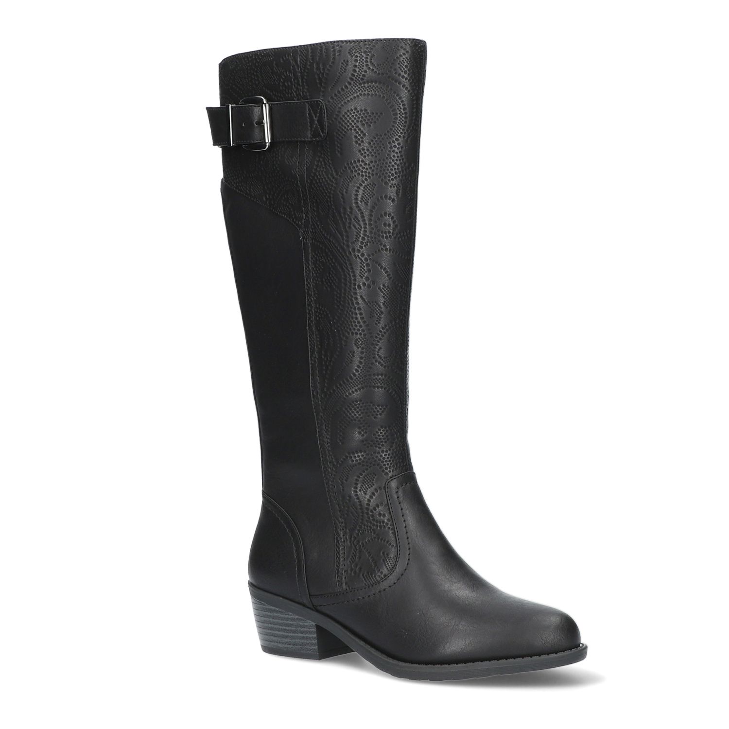tall black riding boots wide calf