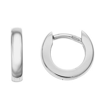 Sterling Silver Polished Huggie Hoop Earrings