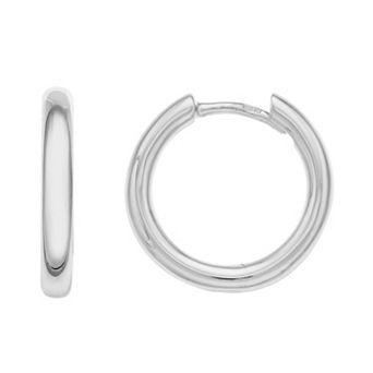 Polished Sterling Silver Huggie Hoop Earrings