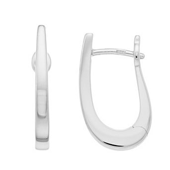 Polished Sterling Silver Curved Hoop Earrings