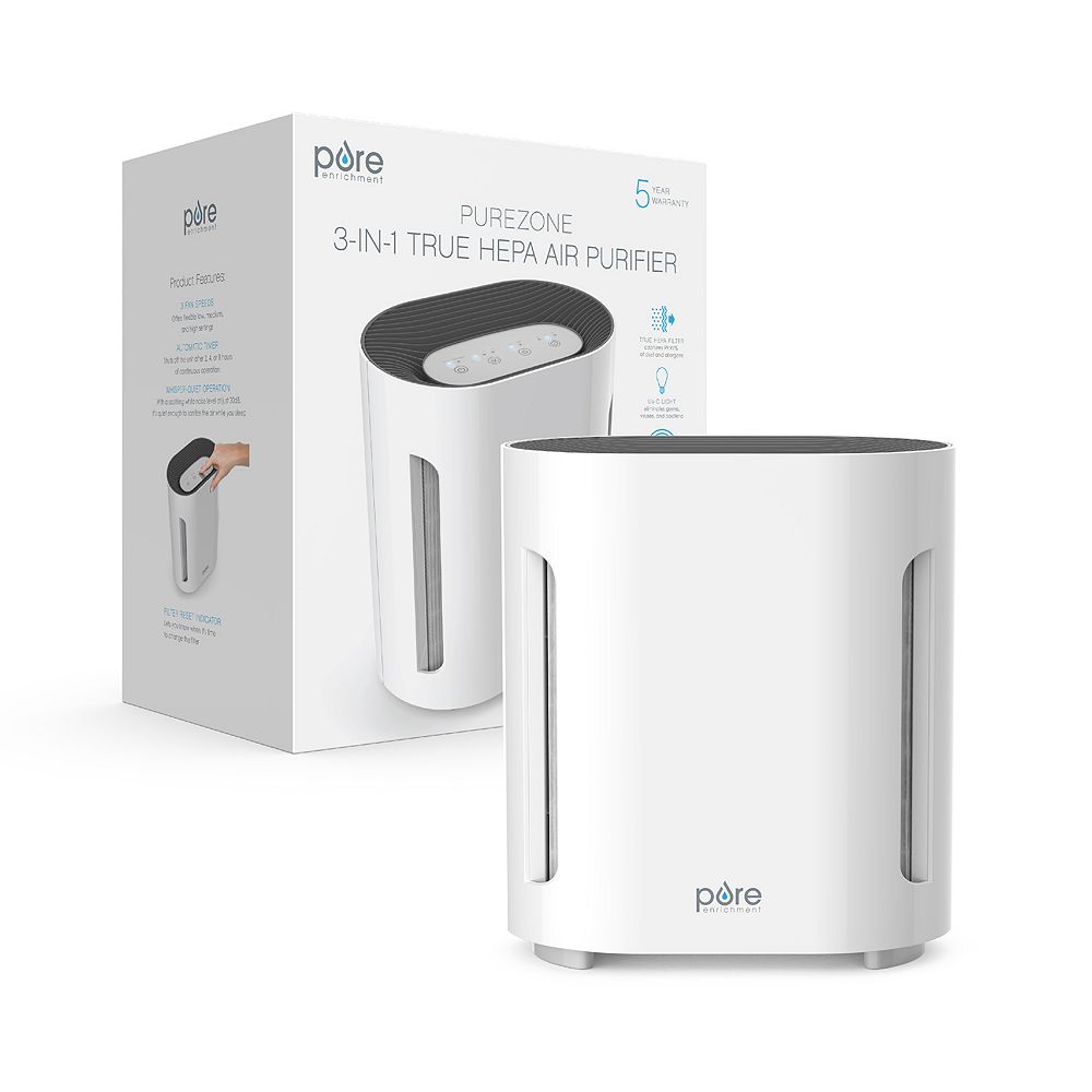 Pure Enrichment White True HEPA Air Purifier with UV-C Light