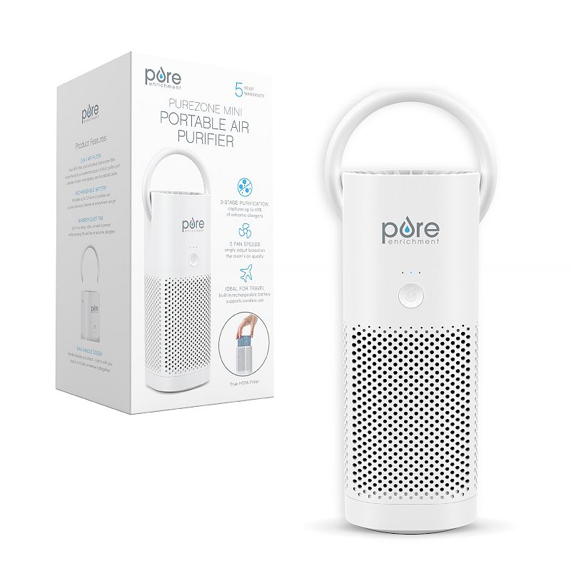 Pure Enrichment True HEPA Small & Portable Air Purifier for On-The-Go Use, 