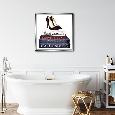 Courtside Market Book Stack Shoes Framed Canvas Wall Art