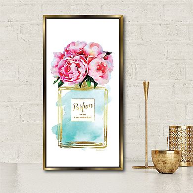 Courtside Market Perfume Teal Framed Canvas Wall Art