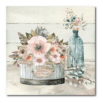 COURTSIDE MARKET Shiplap Plants & Flowers Canvas