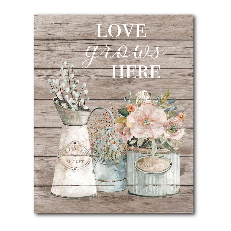 Courtside Market Love Grows Here Gallery Canvas Wall Art, Multicolor, 16X20