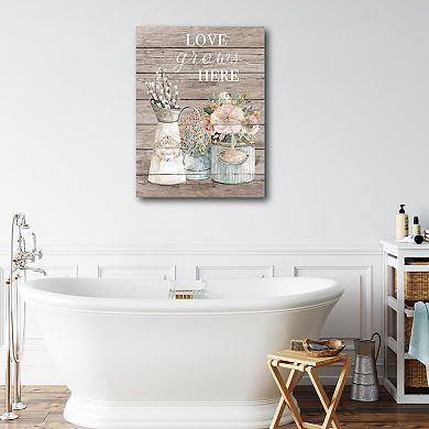 Courtside Market Love Grows Here Gallery Canvas Wall Art