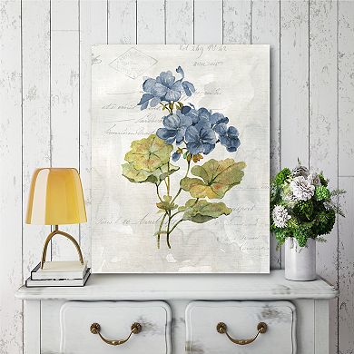 Courtside Market Blue Linen Geranium Gallery Canvas Wall Art