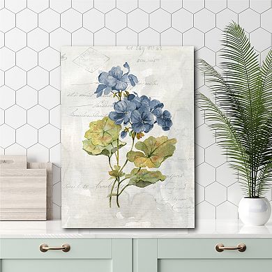 Courtside Market Blue Linen Geranium Gallery Canvas Wall Art
