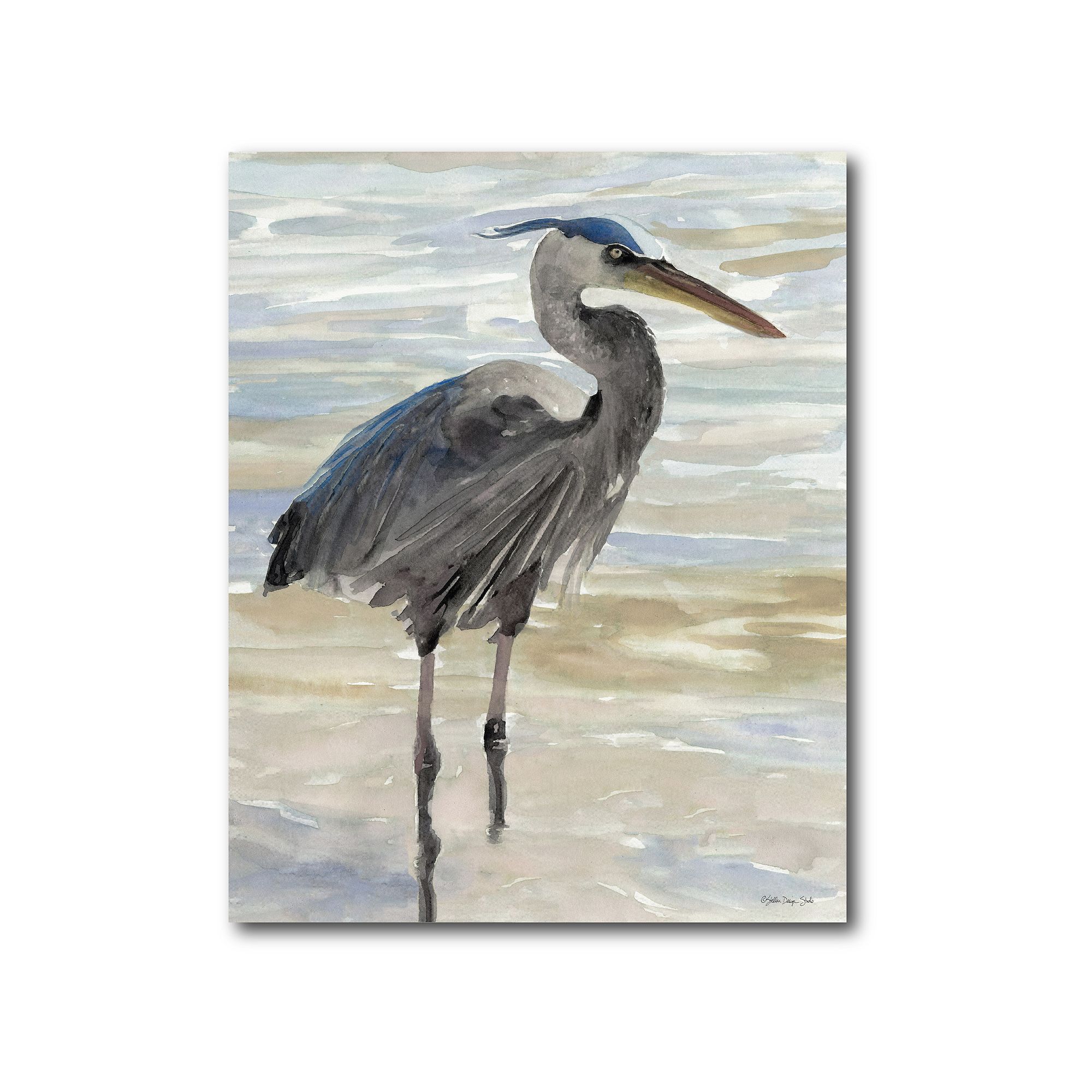 Heron In Water Gallery Canvas, Multi Color
