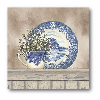COURTSIDE MARKET Blue & White Cottage II Canvas