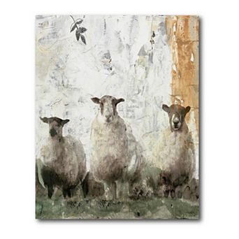 COURTSIDE MARKET Three Sheep Gallery Canvas Wall Art
