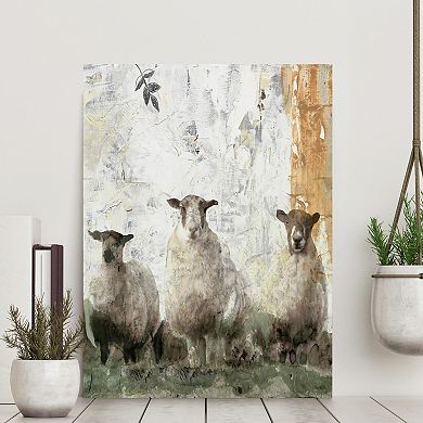 Courtside Market Three Sheep Gallery Canvas Wall Art