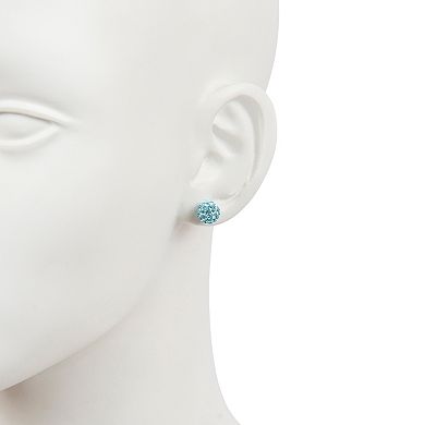 Main and Sterling Sterling Silver Blue Crystal Front-Back Earrings