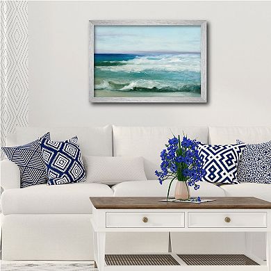 Courtside Market Azure Ocean Framed Canvas Wall Art