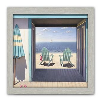 COURTSIDE MARKET Beach Club Framed Canvas Wall Art