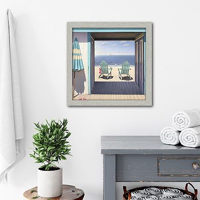 Courtside Market Beach Club Framed Canvas Wall Art