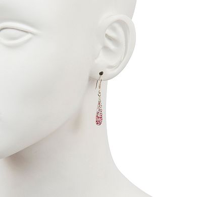 Main and Sterling Sterling Silver Pink Crystal Ombre Teardrop Earrings