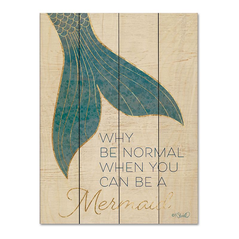 Courtside Market Why Be Normal Mermaid Wood Pallet, Multicolor, 16X20