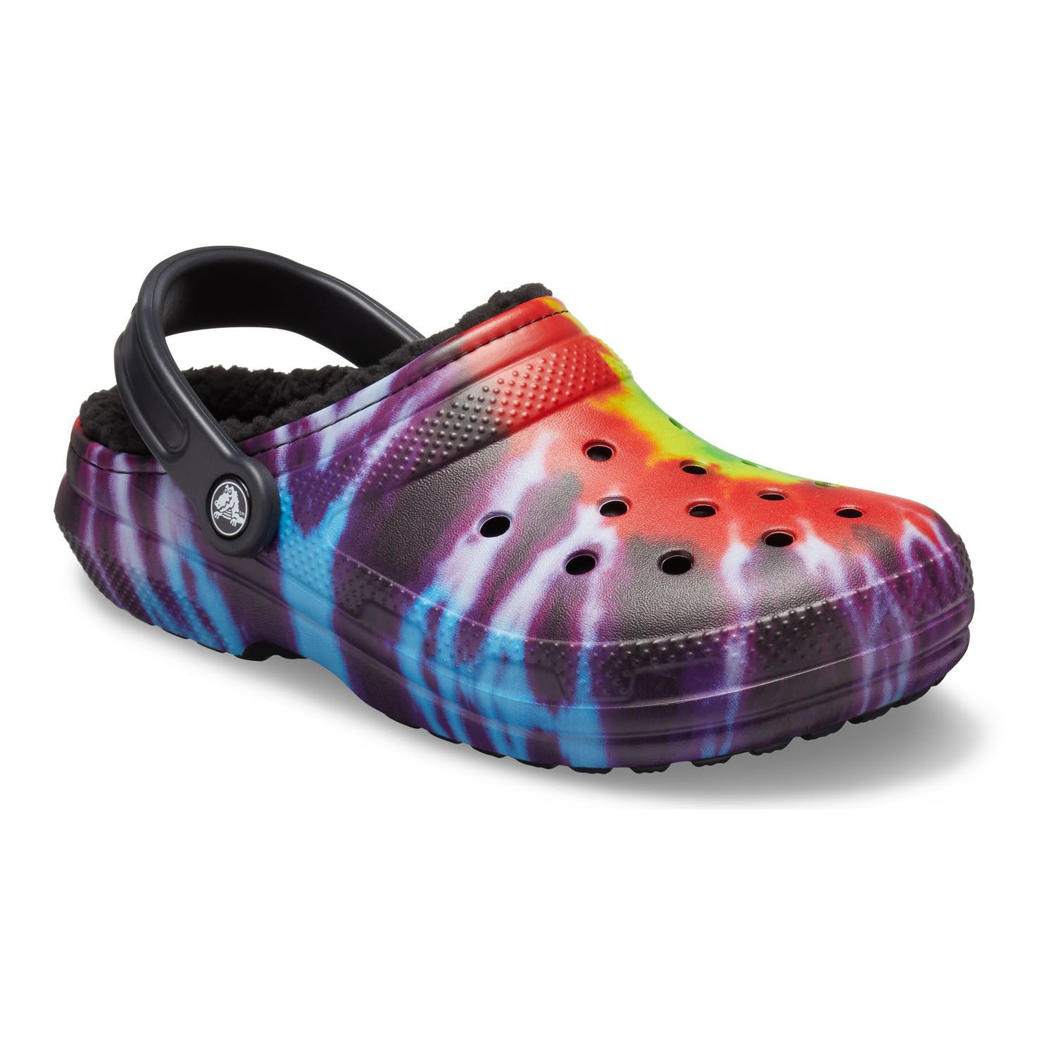 tie dye fleece crocs