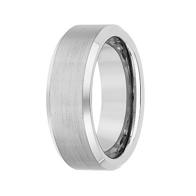 Men's Lovemark Tungsten 8 mm Beveled Edge Wedding Band