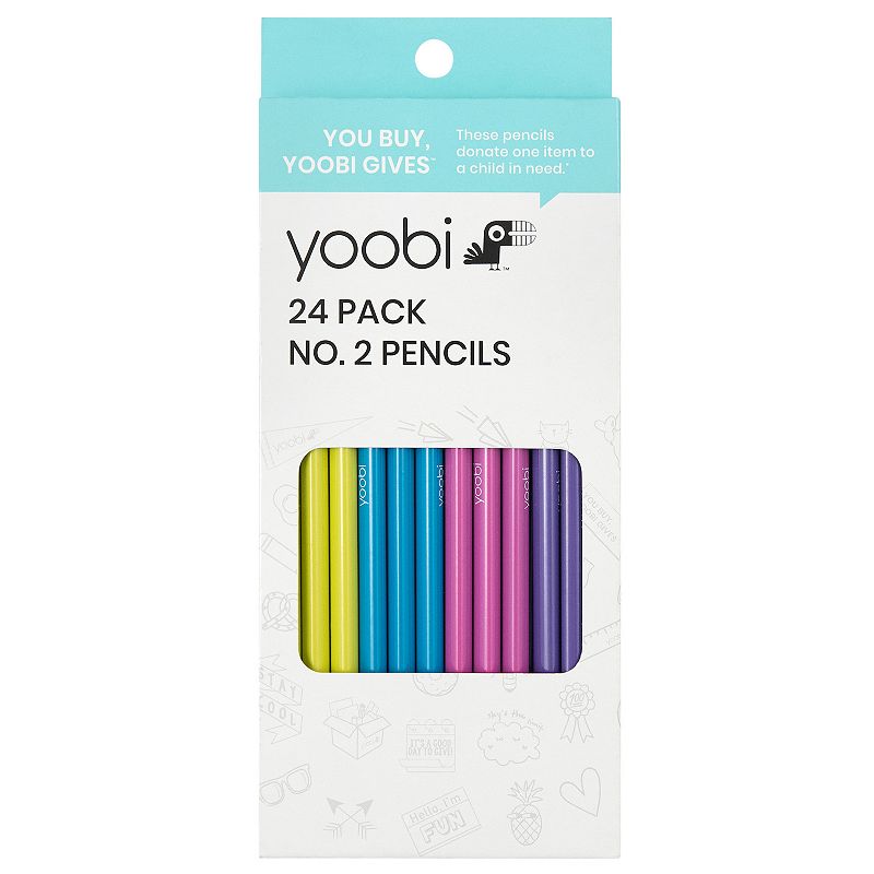 yoobi no. 2 pencils don't forget to write multicolored (24 pack)