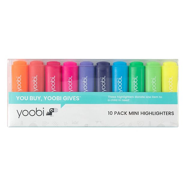 Mini Highlighters - Multicolor, 10 Pack - Yoobi™