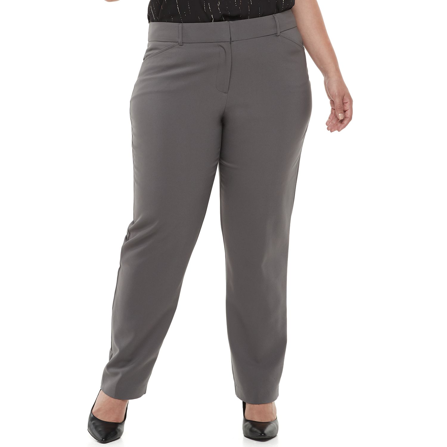 women's plus size straight leg dress pants