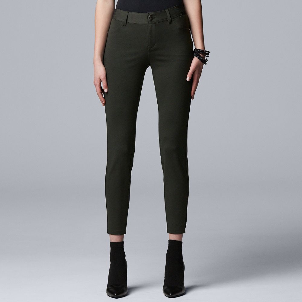 【Raucohouse】Vera bootcut ribbed pants Women's Simply Vera Vera Wang Mid-Rise 5-Pocket Ponte