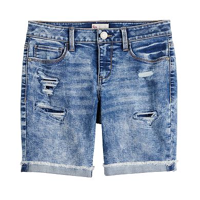Girls 4-18 & Plus Size SO® Cuffed Bermuda Jean Shorts