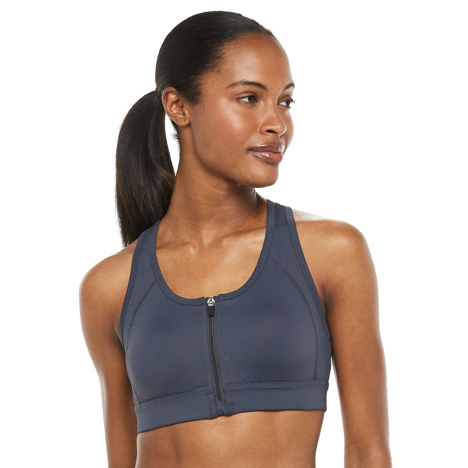 fila zip front sports bra