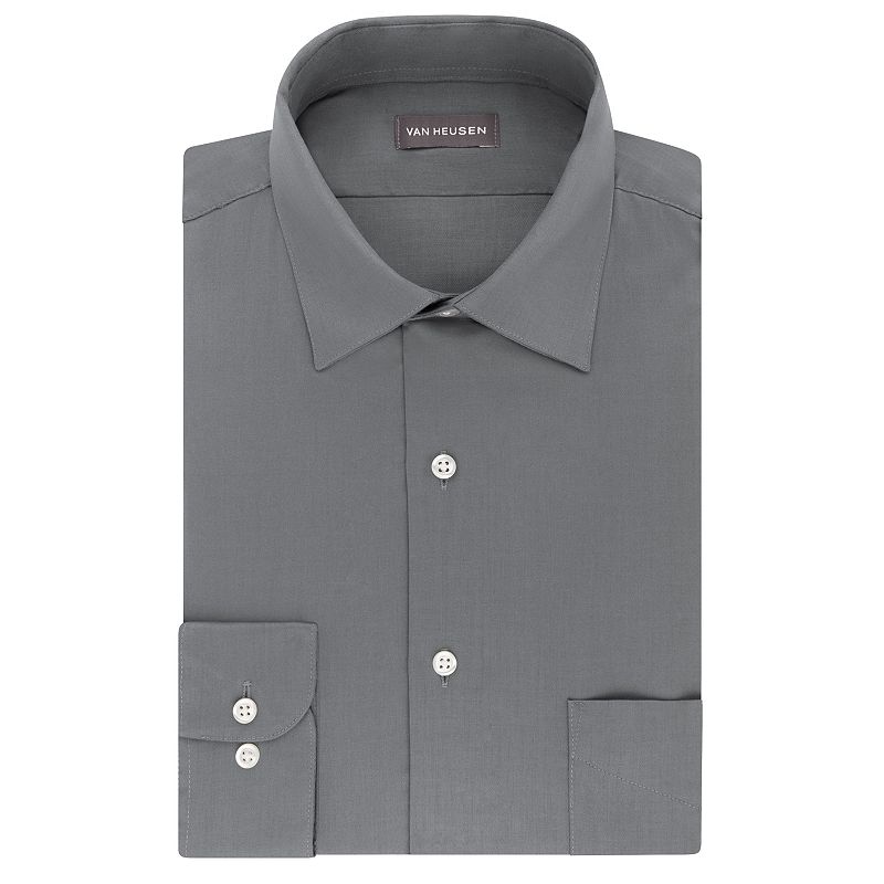 UPC 016652482125 product image for Men's Van Heusen Regular-Fit Lux Sateen Stretch Dress Shirt, Size: 18-34/35, Gre | upcitemdb.com