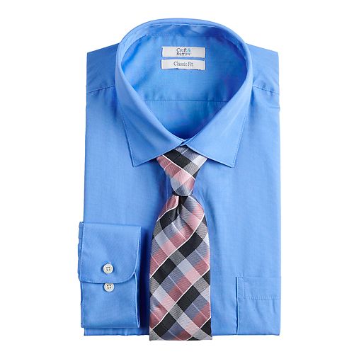 Men's Croft & Barrow® Classic-Fit Stretch-Collar Dress Shirt and ...