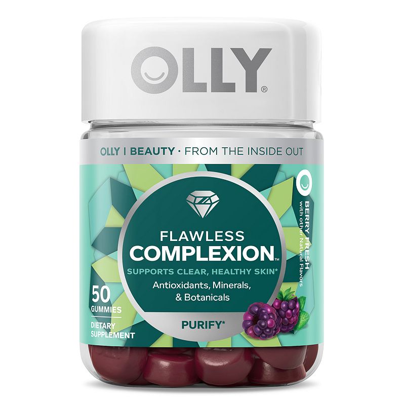 OLLY Flawless Complexion Gummy, Skin Support, Vitamins E, A, Zinc, 50 Ct ( EXP : 01/2024 ) 