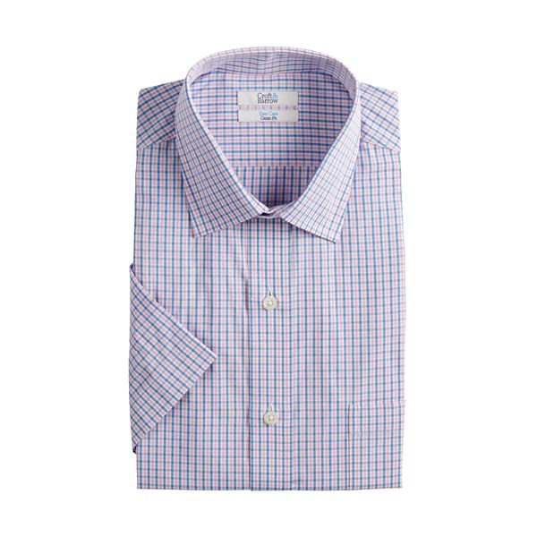 New Croft & Barrow Men's Classic-Fit Plaid Button-Down Collar Dress Shirt $32 