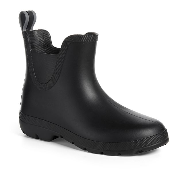 Totes Cirrus Men's Waterproof Chelsea Rain Boots, Size: 10, Black