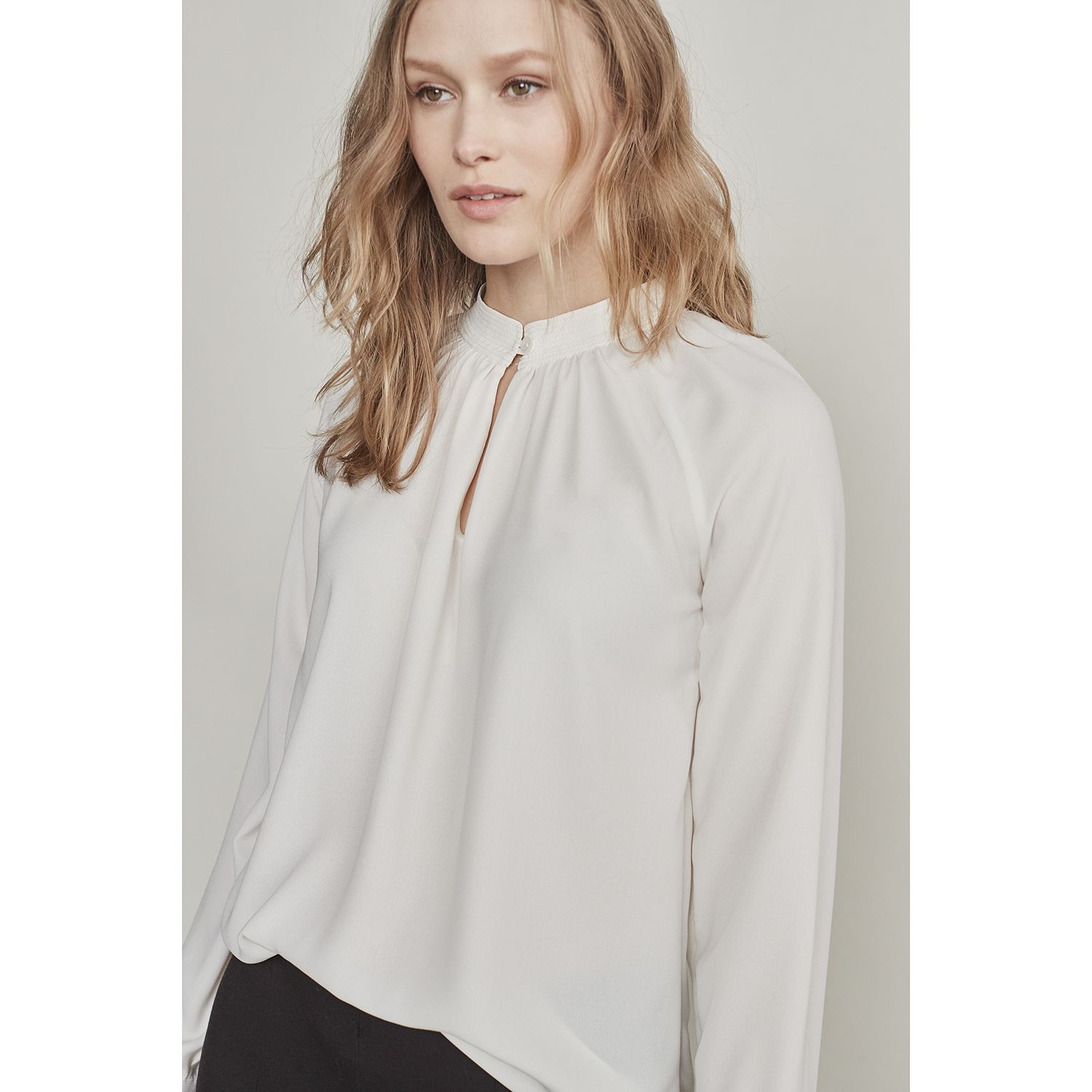 keyhole blouse white