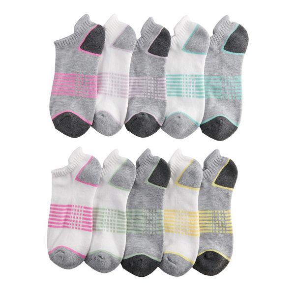 Women's Tek Gear® 10pack Striped NoShow Socks