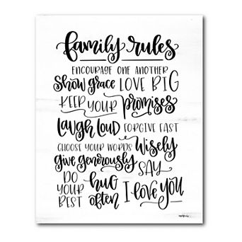COURTSIDE MARKET Family Rules Gallery Canvas Wall Art