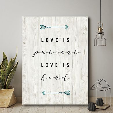 Courtside Market Love Is Patient Gallery Canvas Wall Art
