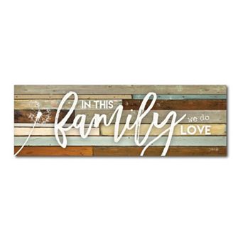 COURTSIDE MARKET In This Family We Do Love Canvas Wall Art