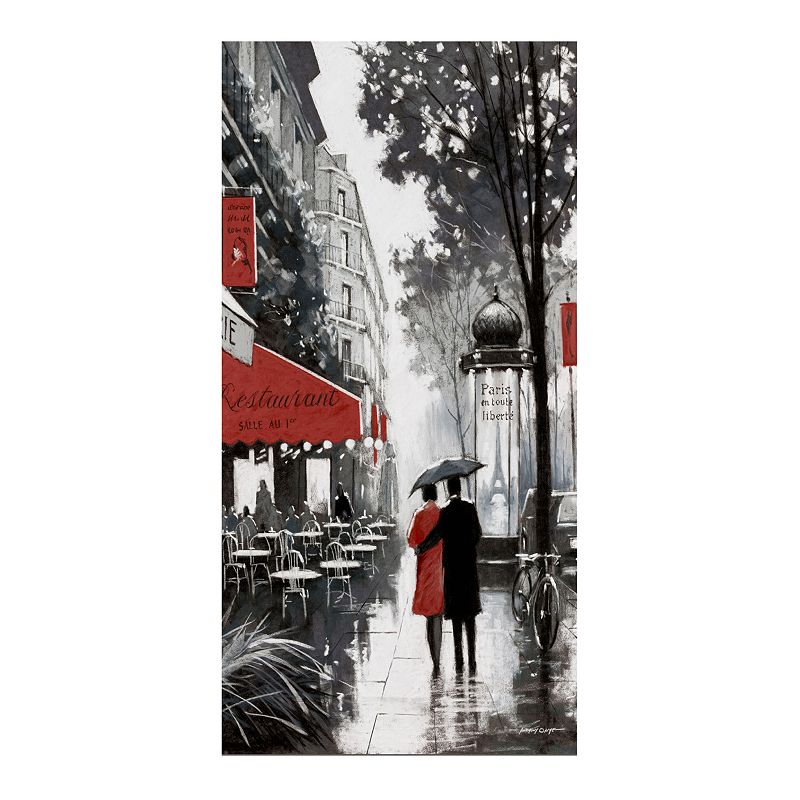 Courtside Market Rainy Paris I Wall Decal Mural, Multicolor, 96X45