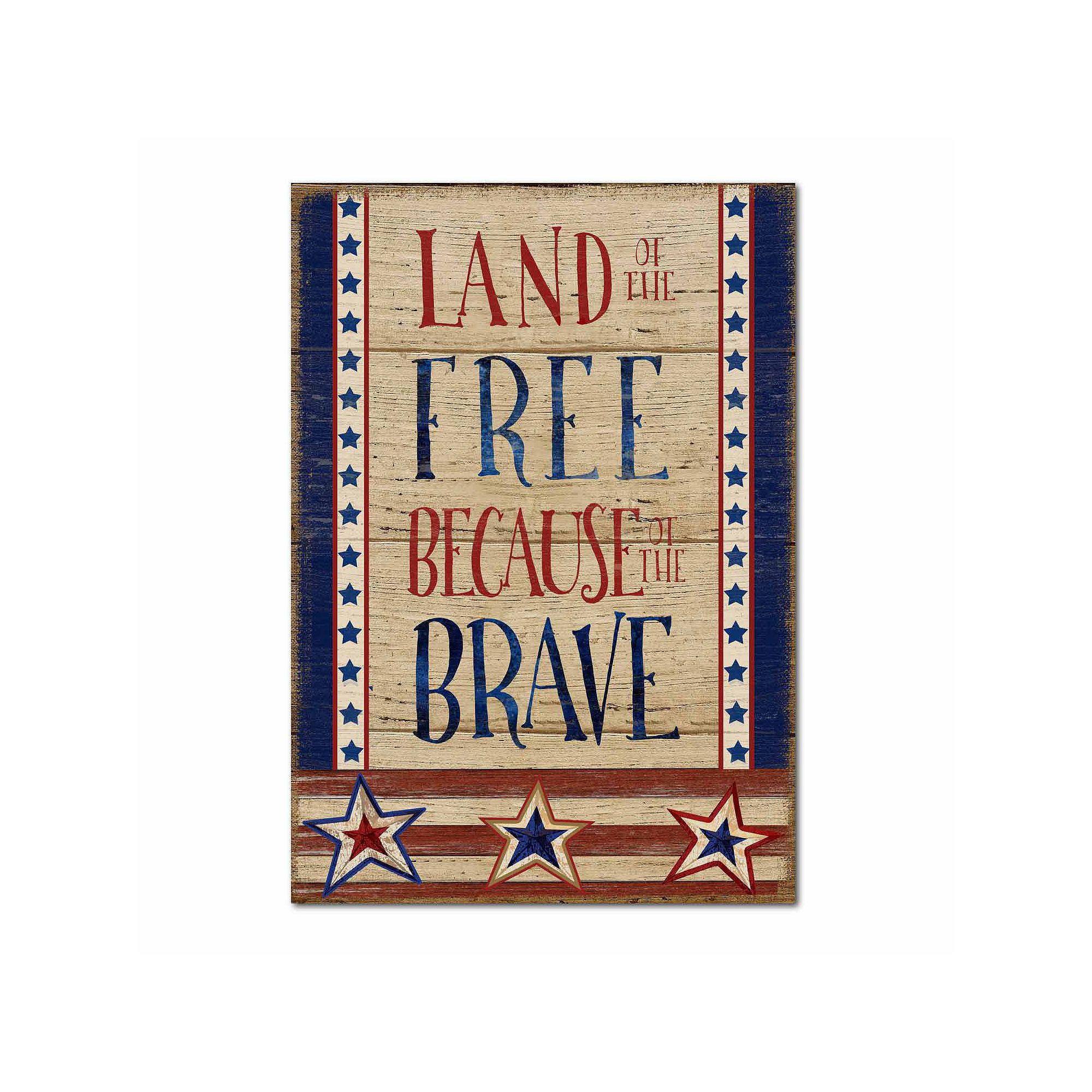 COURTSIDE MARKET Land Of The Free Because of the Brave Gallery-Wrapped Canv