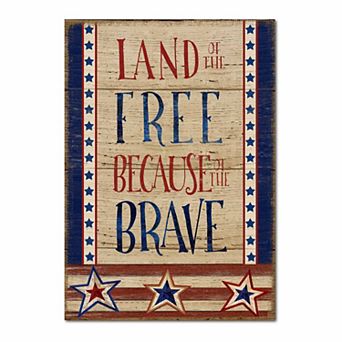 COURTSIDE MARKET Land Of The Free Because of the Brave Gallery-Wrapped Canvas