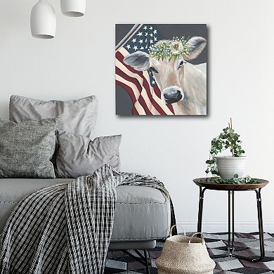 Courtside Market Patriotic Cow Gallery-Wrapped Canvas