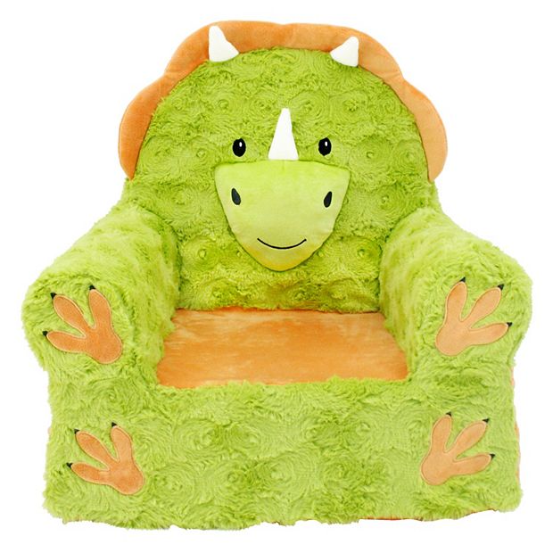 Your Zone Kids Soft Plush Dinosaur Bean Bag Chair, Grey